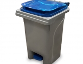 Plastični koš za smeti urban PRO 60L na stopalko- z modrim pokrovom
