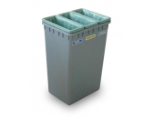 Tridelni koš za ločeno zbiranje odpadkov z obroči, brez pokrovov - ECOLOGEC