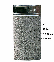 Betonski koš URBANO INOX 75L s pepelnikom