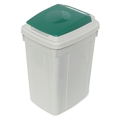 Koš za zbiranje odpadkov ECO-LID 42L z zelenim pokrovom