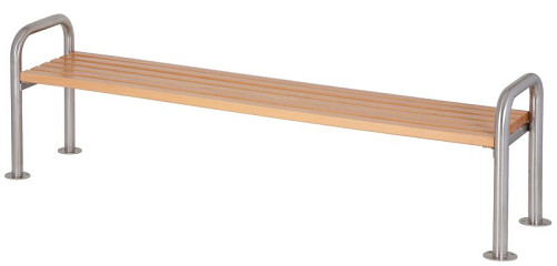 Lesena klop brez naslona z INOX nosilci