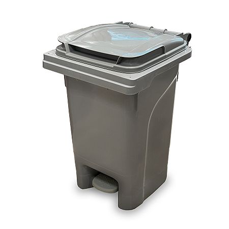 Plastični koš za smeti urban PRO 60L na stopalko- z sivim pokrovom
