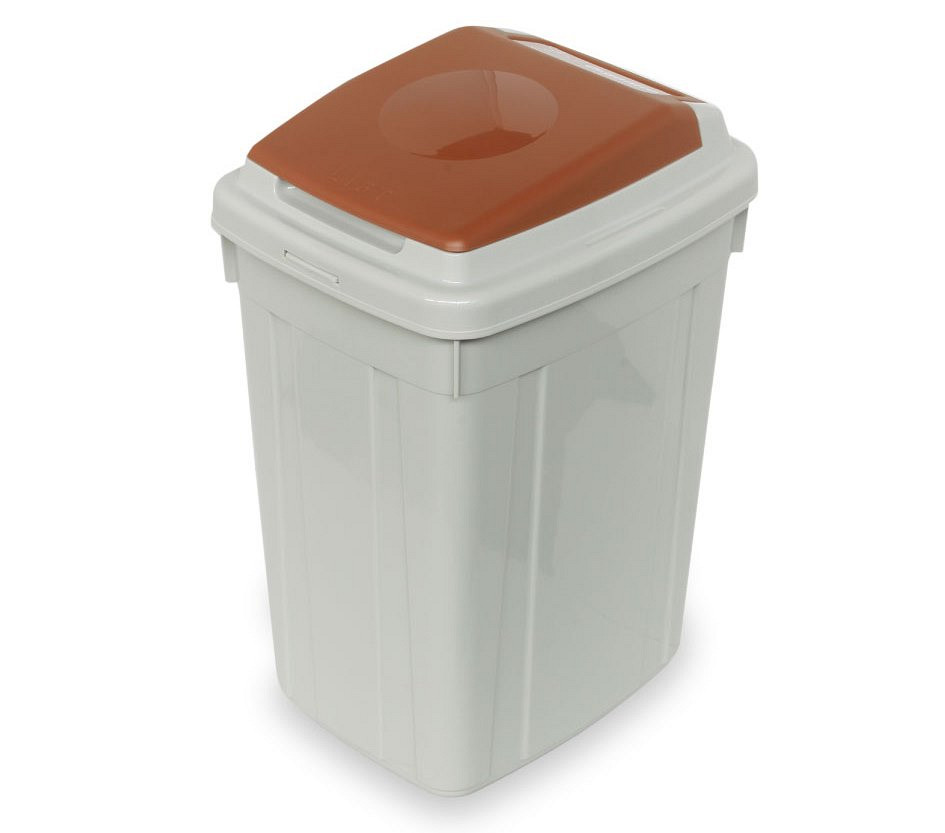 Koš za zbiranje odpadkov ECO-LID 42L z rjavim pokrovom