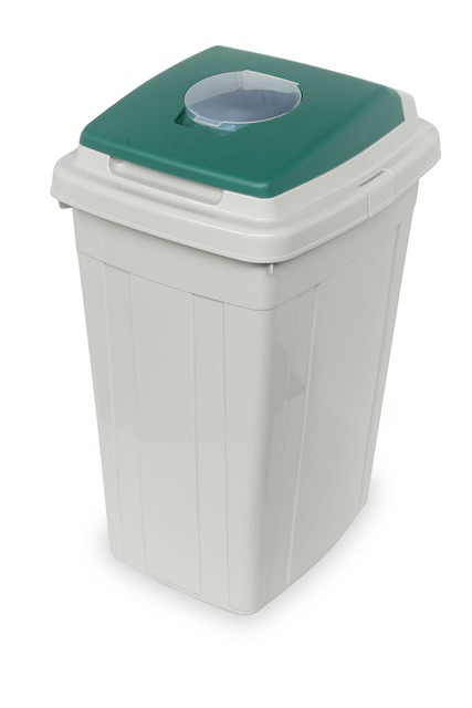 Koš za zbiranje odpadkov ECO-LID 95L z zelenim pokrovom