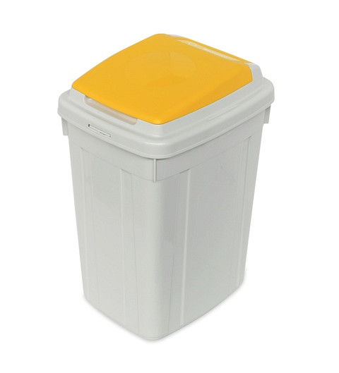 Koš za zbiranje odpadkov ECO-LID 42L z rumenim pokrovom