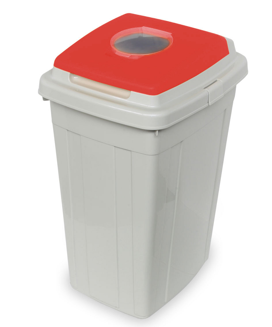 Koš za zbiranje odpadkov ECO-LID 95L z rdečim pokrovom