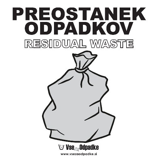 Samolepilna nalepka za koš z napisom 