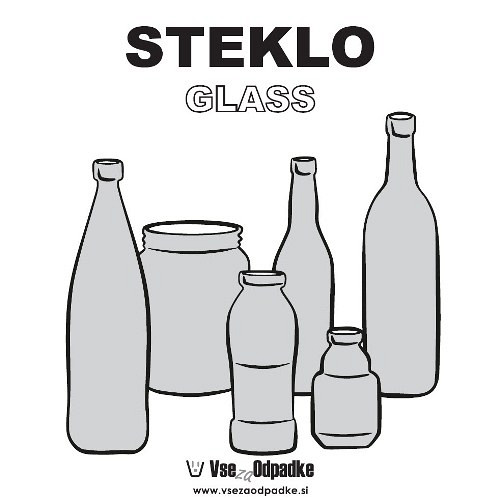 Samolepilna nalepka za koš z napisom 