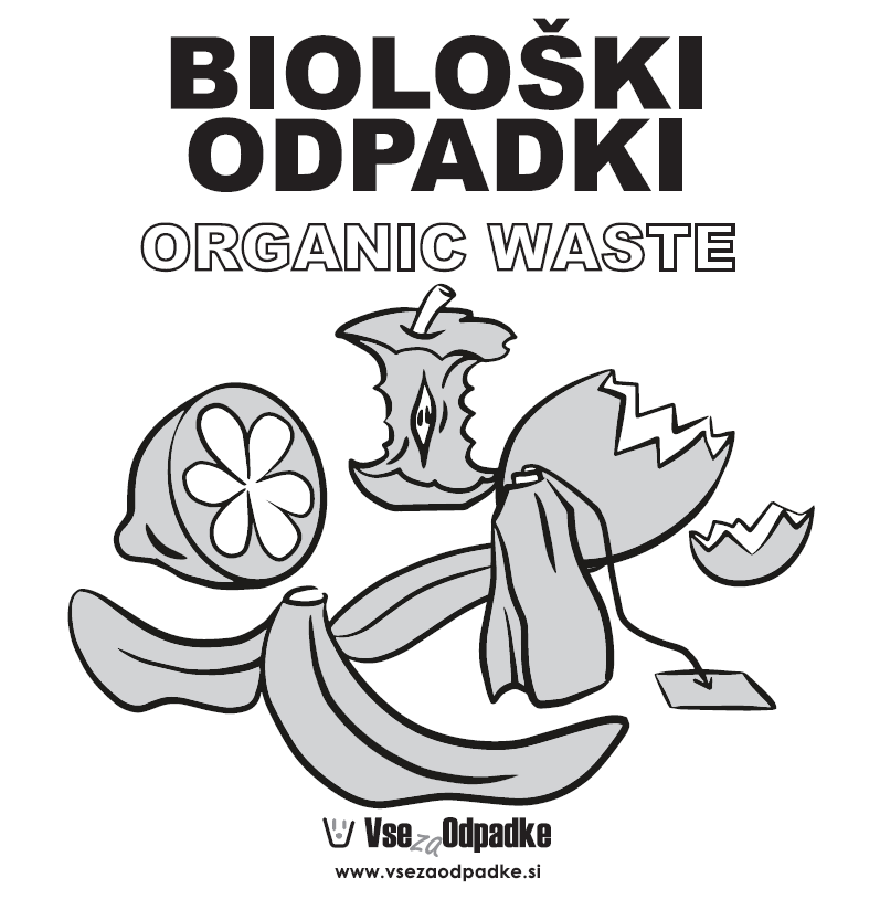 Samolepilna nalepka za koš z napisom 