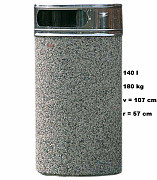 Betonski koš URBANO INOX 140L s pepelnikom