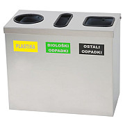 Koš za ločeno zbiranje odpadkov s PVC posodami 2x15L + 20L