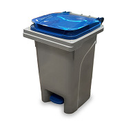 Plastični koš za smeti urban PRO 60L na stopalko- z modrim pokrovom