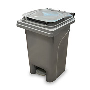 Plastični koš za smeti urban PRO 60L na stopalko- z sivim pokrovom
