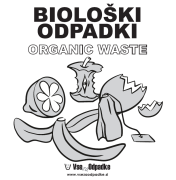 Samolepilna nalepka za koš z napisom 
