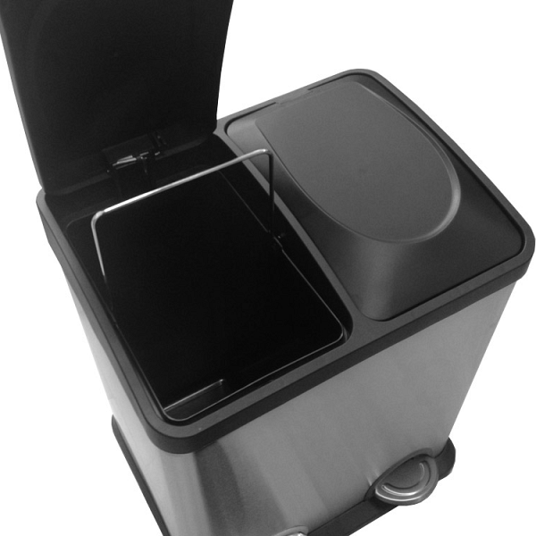 Dvodelni koš z nožnim pedalom INOX