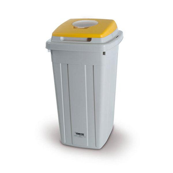 Koš za zbiranje odpadkov ECO-LID 95L z rumenim pokrovom