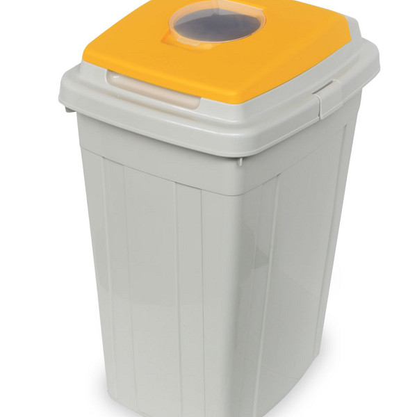 Koš za zbiranje odpadkov ECO-LID 95L z rumenim pokrovom
