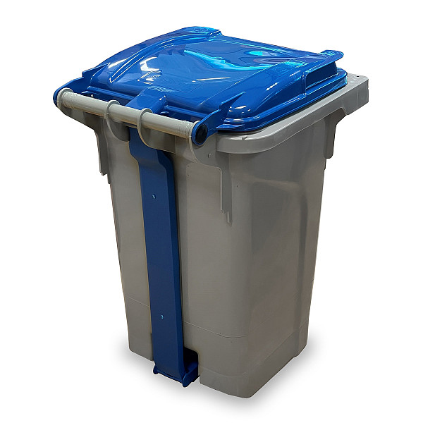 Plastični koš za smeti urban PRO 60L na stopalko- z modrim pokrovom