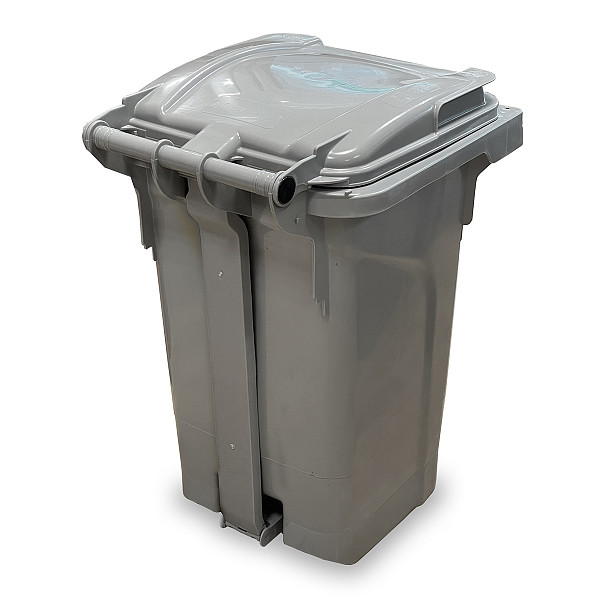 Plastični koš za smeti urban PRO 60L na stopalko- z sivim pokrovom