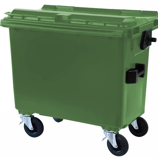 Štirikolesni plastični zabojnik 660L