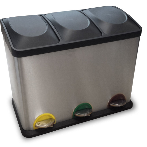 Tridelni koš z nožnim pedalom INOX