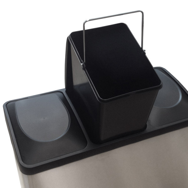 Tridelni koš z nožnim pedalom INOX
